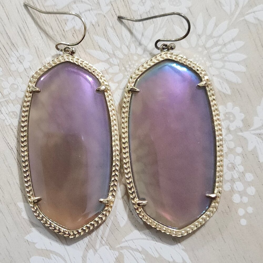 Kendra Scott Iridescent Agate Danielle Gold Drop Earrings